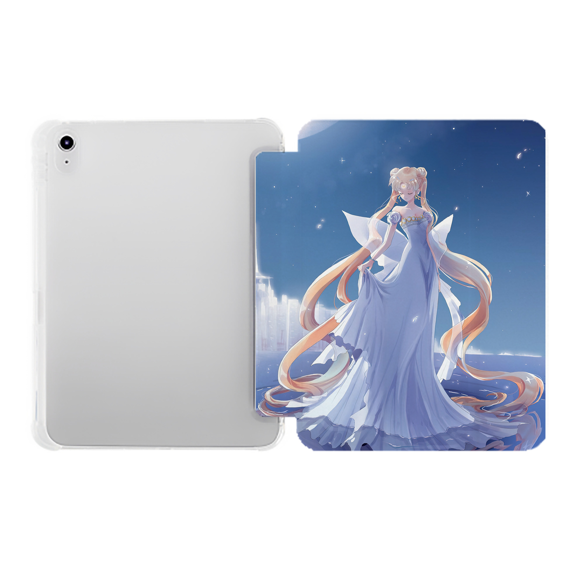 （画像用） 美少女戦士セーラームーン Sailor Moon IPad ケース ペン収納付き 三つ折りスタンド PUレザー×シリコン 対応機種9.5/10.5/10.9インチ